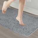 Soft Microfiber Bathroom Rugs, 20 x 32 Inches Non Slip Bath Mat for Door, Bathroom & Bedroom with Water Absorbent, Machine Washable (Gray) (2'8" x 1'8" (Rectangular), Grey)
