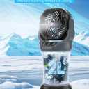 AVV Portable Misting Fan with RGB Ambient Light- 2L Water Tank, 4 Speeds & Spray Mist Fan, 30000mAh Rechargeable Misting Fans for Outdoor/Indoor Fans for Camping, Patio, Garden, Grey-Black