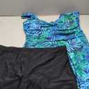 Aqua Eve Plus Size Tankini Swimsuits for Women Two Piece Bathing Suits Flowy Swim Dress with Shorts Blue 16W