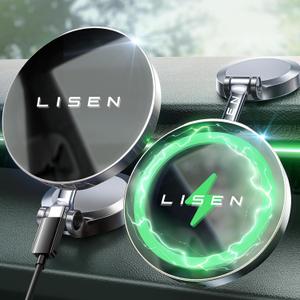 LISEN for Magsafe Car Charger Dashboard, 360 Rotatable Mag Safe Charger Car Mount iPhone 16 Pro Max, Ultra Magnetic Wireless Car Charger for Car Mount for iPhone 15 14 Pro Max, Black