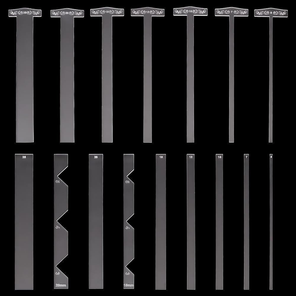 NBEADS 16 Pcs Book Cover Guide, Acrylic Bookbinding Ruler Bookbinding Easy Scrapbooking Tool Book Cover Making Kit for Album Journal Planner Book Cover Making