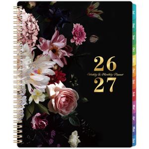 2026-2027 Planner - 8" x 10", JUL. 2026 - JUN. 2027, Weekly and Monthly Academic Planner 2026-2027, Academic Weekly Calendar Spiral Bound with Sturdy Cover, Monthly Tabs, Thick Paper, Twin-wire Binding