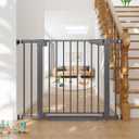 Cumbor 30-40.6 in Baby Gate for Stairs and Doorways, Dog Gate Cool Gray