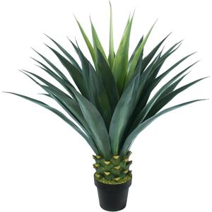 3.5ft Artificial Agave Plant, 42 Inch Tall Faux Agave Plants in Black Pot, Fake Floor Plant Outdoor Indoor for Front Porch Patio Home Office Door Step Hotel Desert Style Decor 1PCS