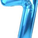 TONIFUL 40 Inch Blue Large Numbers Balloon 0-9 Birthday Party Decorations,Foil Mylar Big Number 7 Balloon Digital 7 for Birthday Party,Wedding, Bridal Shower Engagement Photo Shoot, Anniversary