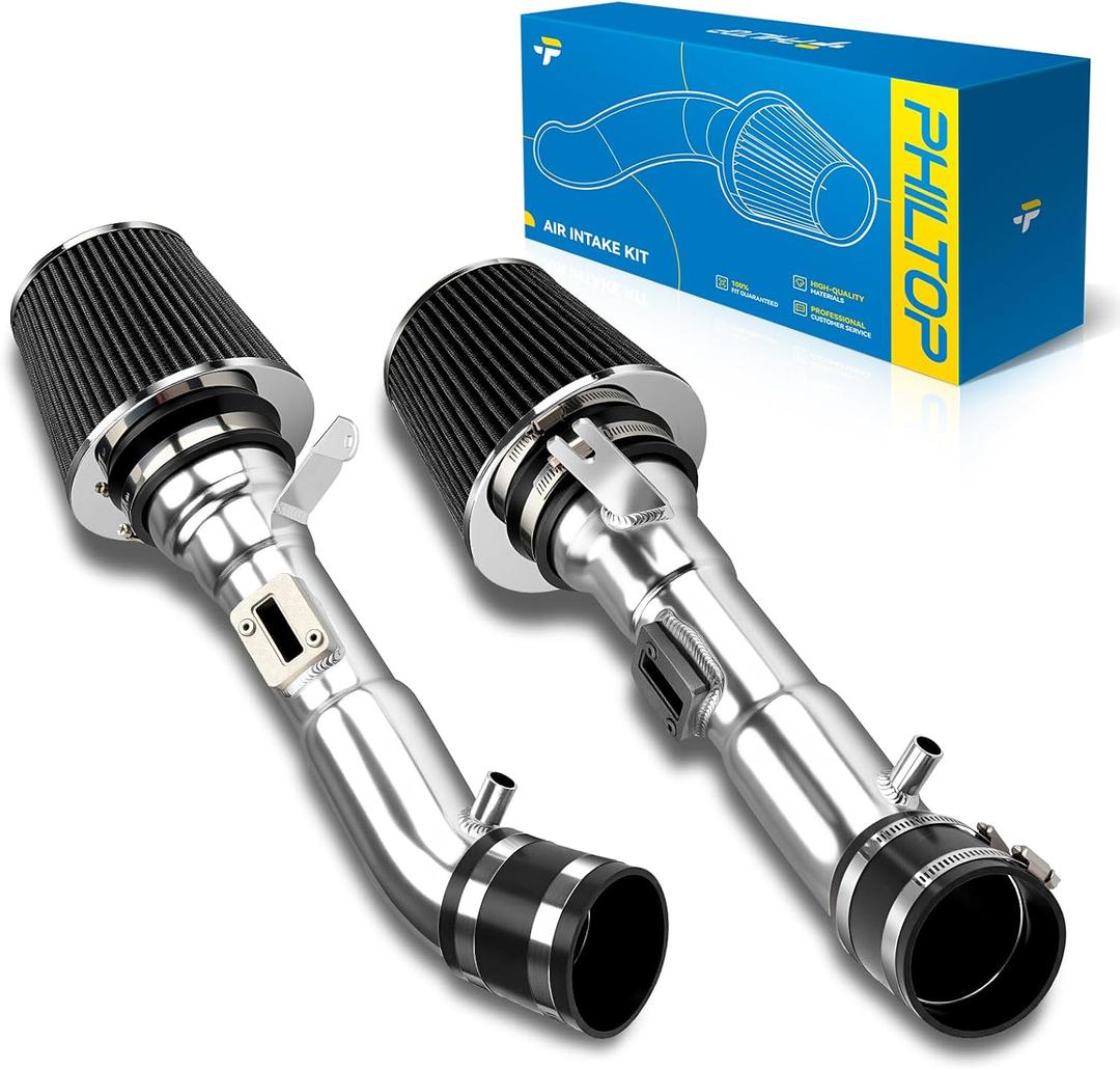 PHILTOP Cold Air Intake Kit with Filter for 2008-2013 G37 3.7L V6, 2009-2019 370Z 3.7L V6 (Black)