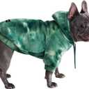 Spark Paws Dog Hoodie  Premium Dog Sweater for Small, Medium, and Large Dogs | Warm Outfits for French Bulldogs, Pitbull, Puppy, Winter Jacket Alternative - Green Skydye, L