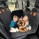 Serenica Back Seat Extender for Dogs, Hard Bottom Car Seat Cover for Dogs, Dog Hammock for Car, Back Seat Pet Cover for Dog Black