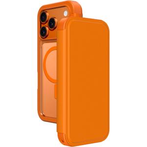 AMAZINGthing for iPhone 17 Pro Max [Glamour Folio Case], Flip Folio Wallet, Designed for MagSafe Accessories, 10FT Drop Proof, Magnetic Phone Cover with RFID Blocking Card Slots, Orange