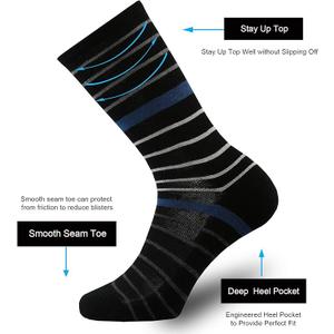 ONKE Merino Wool Socks for Women Ladies Cushion Crew Medium Weight Colorful Comfy Outdoor Trail Hiking Hike All Seasons Warm (9-11, Multicolor3)