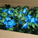 Sumery Expandable Fence Privacy Screen for Balcony Patio Outdoor,Decorative Faux Ivy Fencing Panel,Artificial Hedges (Single Sided Leaves) (1, Branches -Blue Fowers)