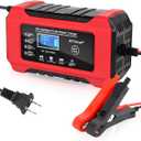 Car Battery Charger-10-Amp 12V and 24V Fully-Automatic Smart Car Battery Charger,Maintainer Trickle Charger for Car Truck Motorcycle Lawn Mower Marine Lead Acid Batteries, Red