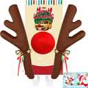 Hydencamm Reindeer Car Decoration for Christmas with Nose, 4PCS Window Sticker, Antlers for Car Reindeer Window Roof-Top & Front Grille, Auto Holiday Decoration Reindeer Ears for Car SUV Van Truck