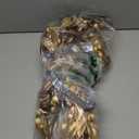 Dingion 6 ft Gold Leaf Christmas Garland with Berry and Pine Cone Artificial Golden Bayleaf White Berry Garlands for Holiday Xmas Tree Home Mantle Fireplace Table Decor