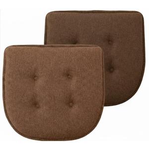 Tufted Memory Foam Chair Cushions 16'x17' Brown
