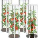 4 Pcs Garden Bird Netting Cover for Round Tomato Cage, 59" x 18" Tomato Trellis Insect Barrier Protection Mesh, Plant Cage Garden Net Cover with Zipper for Vertical Climbing Plants Vegetables Fruits