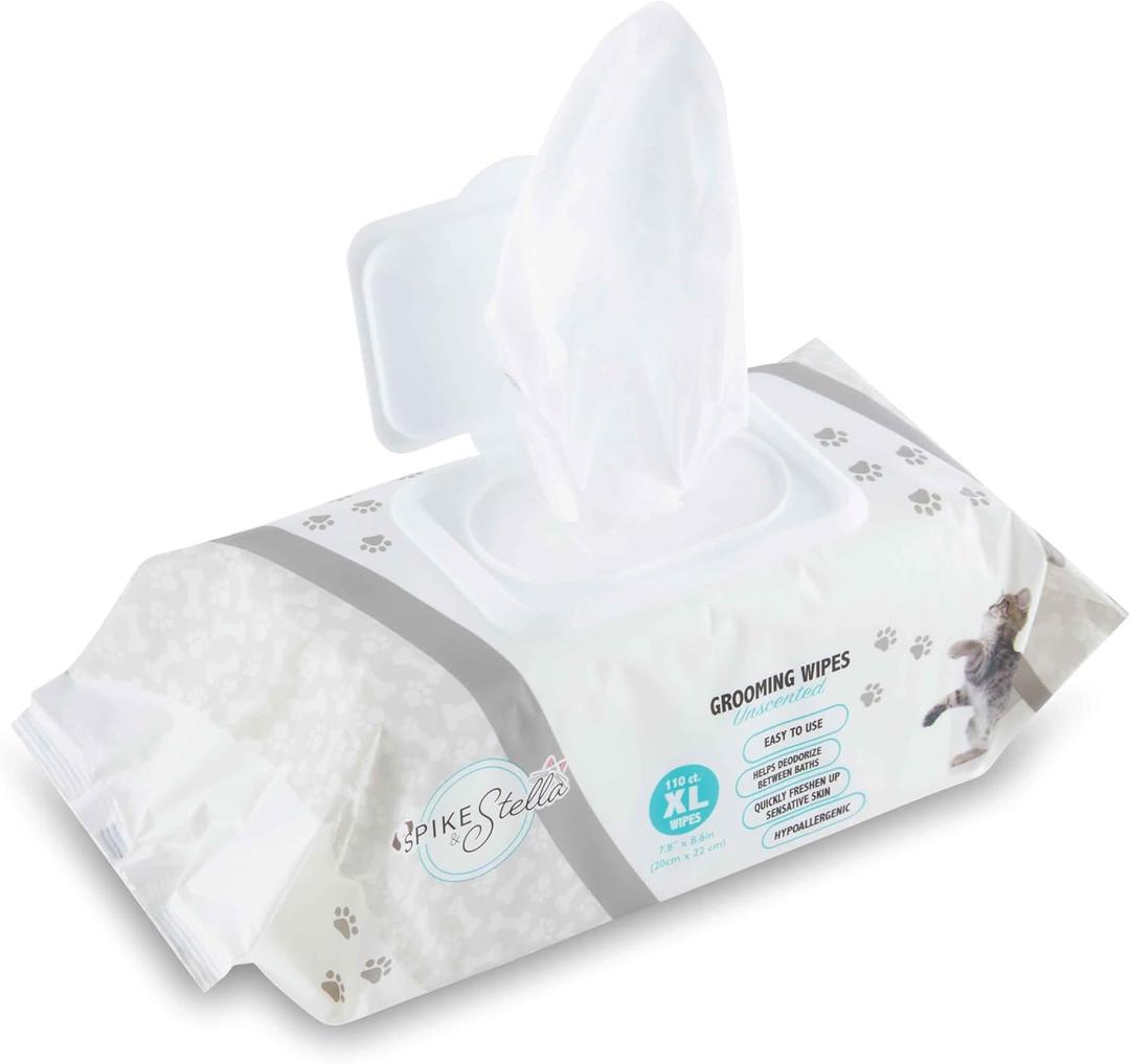 2 x 110 Pack Pet Grooming Wipes - Large & Extra-Large Sizes - Lavender, Aloe, & Unscented Variations - Hypoallergenic & Extra Durable - Perfect for Dogs & Cats, 8.6"x7.8"