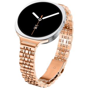 Slim Metal Bands for Samsung Galaxy Watch 8 Band 40mm 44mm/8 Classic 46mm,Stylish Stainless Steel Strap Replacement WristBands for Samsung Watch 8 Band 40 44 mm for Women,04-Rose Gold