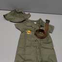 Baby Safari Outfit Wild One Birthday Outfit Girl Short Sleeve Safari Jumpsuit with Hat Toddler Zoo Keeper Outfit (12-18 Months, Army Green)