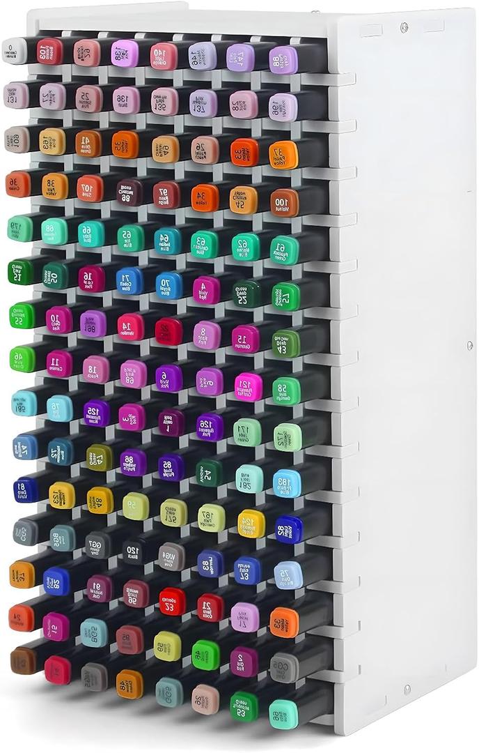 Marker Organizer, Marker Holder Organizer for 120 Markers with Removable Divider, Marker Storage for Desk, Art Marker Storage Rack to Storing Markers Colored Pens Desk Organizer