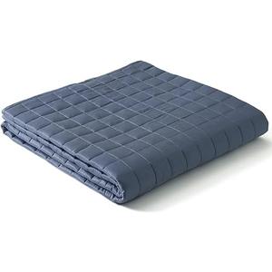 YnM Exclusive Cooling Weighted Blanket Rayon, Bed Blanket for One Person of 140lbs, Ideal for Queen/King Bed (60x80 Inches, 15 Pounds, Blue Grey)