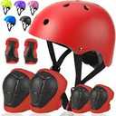 Kids Bike Helmet Set, CPSC Certified with Knee Pads Elbow Pads Wrist Guards,Adjustable Helmet for Ages 3-5-8-15 Toddler Kids&Youth,Bicycle Skateboarding (Small ( 3- 9 years ),RED)