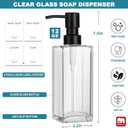 GMISUN Glass Soap Dispenser with Stainless Steel Pump, Clear Hand Soap Dispenser for Bathroom, 12 fl oz/350ml Hand and Dish Soap Dispensers Set for Kitchen, Refillable Liquid Soap and Lotion Bottle