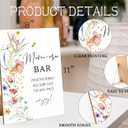 2 x Boho Wildflower Mom-osa Bar Sign for Baby Shower, 1 Pack Wooden Sign with Stand Tabletop Decor, Baby Shower Drinks Table Sign, Boho Baby Shower Decoration, Gender Neutral Party Supplies - LE01