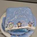 96PCS Hello Winter Party Supplies Winter Snowflake Party Tableware Set Christmas Disposable Dinnerware Plates Napkins Forks with Snowman Penguin for Winter Christmas Birthday Party Favors,  Let It Snow