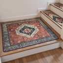 OJIA Non Slip Stair Treads Matching Mat for Wooden Steps, Square Capet Stair Treads Rubber Backing Stair Runner Anti-Slip Stair Landing Mat 31x31 inch