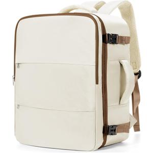 Travel Backpack For Women Men Carry on Backpack Luggage Flight Approved Personal item Travel Bag Essentials Mochila de viaje Laptop College Backpack Large Beige Brown
