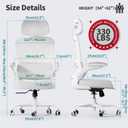 TRALT Office Chair Ergonomic Desk Chair, 330 LBS Home Mesh Office Desk Chairs with Wheels, Comfortable Gaming Chairs (White White)
