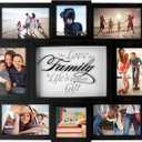 Malden International Designs The Love of a Family Dimensional Collage Black Picture Frame, 8 Option, 6-4x6 & 2-4x4, Black (8308-08), 6-4 by 6 Inch