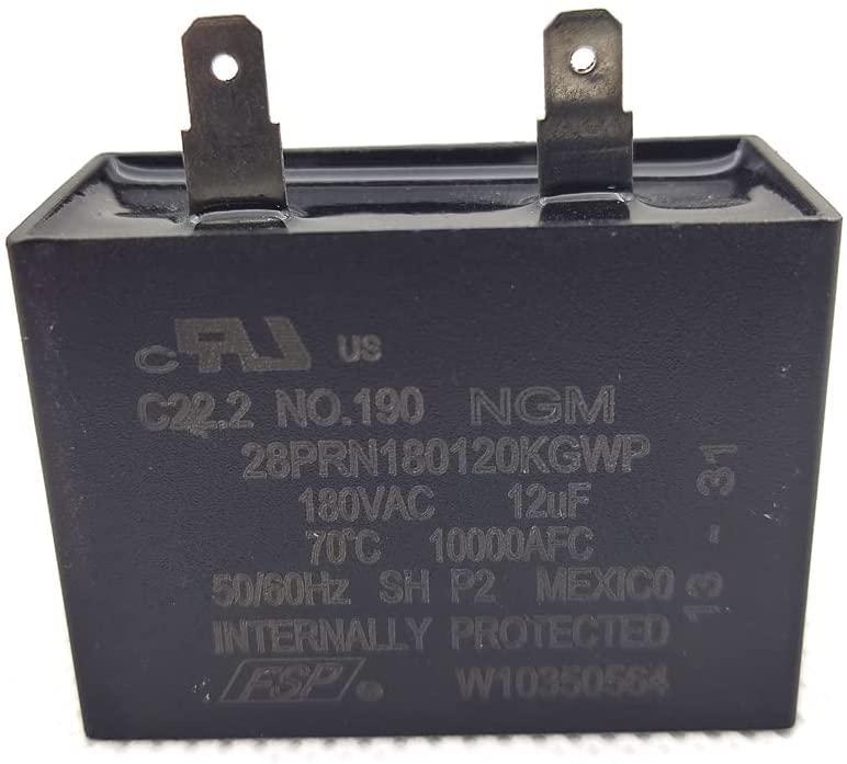 WPW10350564 Rectangular Metal Alloy Steel Refrigerator Capacitor Run Capacitor