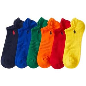 POLO RALPH LAUREN Men's Athletic Performance Low Cut Cotton Socks (6-Pair) 10-13