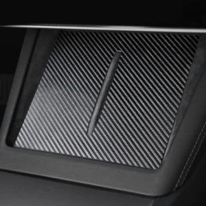 BETTERHUMZ Car Center Console Charging Holder Pad Compatible with Tesla Model 3 Highland 2024 Model Y Juniper 2025 for Alcantara Carbon Fiber Interior Decor Trim Tuning Accessories (Carbon Fiber)