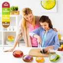 Avocado Saver & Onion Storage Set,4 Pcs Silicone Fruit Vegetable Anti-oxidation Box,Reusable Fridge Fresh Pod Food Storage,Perfect Lemons Tomato Garlic Containers