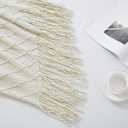 BOURINA Beige Throw Blanket 50x60 Inches Throw Textured Solid Soft Sofa Couch Decorative Knit Blanket