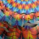 3D Wind Spinner Rainbow Mandala Stainless Steel Metal Wind Spinner Kinetic Metal Art Multi-Color Geometric Pattern Hanging Ornament for Yard Garden Patio