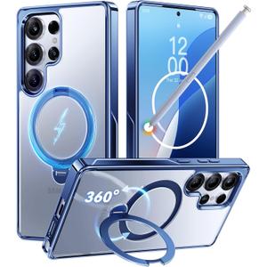 CASEKOO Magnetic 360 Stand & Polish Titanium Blue for Samsung Galaxy S25 Ultra Case, 16FT Military Protection, Fit for MagSafe, Protective Slim S25 Ultra Case with Kickstand Ring 6.9"