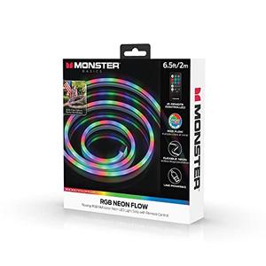 Monster 6.5 ft Multi-Color Flow Technology Neon-LED Strip, Strong Shape-it Material, Xtreme Easy Installation