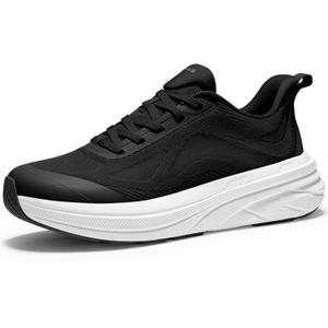 Womens Easy On Running Shoes Comfortable Walking Sneakers for Women with Anatomic Toe Box Breathable Tennis Shoes (7, Black/White)