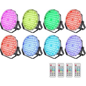 Betopper 54x1W RGB LED Stage DJ Par Lights with Remote Control, 8 Pack