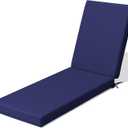 Crestlive Products Chaise Lounge Cushion Outdoor, 72x21x3 Inch, Waterproof & 3-Year Fade Resistant Lounge Chair Cushion for Outdoor Furniture, Patio Cushion for Pool, Lawn, Deck, Navy (72''L x 21''W, Navy-1 Pc)