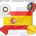 Anley EverStrong Series Spain Flag 3x5 Foot Heavy Duty - Heavy Duty Canvas Header 4 Rows of Lock Stitching - Spainish National Banner Flags with Brass Grommets 3 X 5 Ft