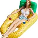 Jasonwell Inflatable Pool Float Adult - Pool Floaties Lounger Floats Raft Floating Chair Water Floaty for Swimming Pool Lake Lounge Float with Cup Holders Beach Pool Party Toys for Adults Kids