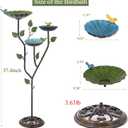 Bird Baths for Outdoors, 37" H Bird Bath for Outside, 3-in-1 Bird Feeders for Outdoors, Pedestal Birdbaths, Metal Bird Bath Bowl for Garden, Lawn, Yard Decor