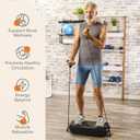 Lifepro Waver Mini Vibration Plate Exercise Machine with Remote & Bands Compact Whole Body Vibrating Plate for Lymphatic Drainage & Muscle Toning Shake Machine with 99 Speed Levels & 10 Presets