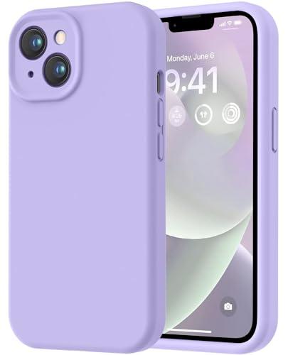 LOVE 3000 Designed for iPhone 14 Case, Premium Silicone with [Soft Anti-Scratch Microfiber Lining] Shockproof Protective Phone Case for Men Women Girls 6.1", Light Purple