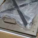 MMEOLUOOK Large End Table Farmhouse Side Table Industrial Style Sofa Table Metal X Accent Wood Coffee Table NightStand with Storage Shelf for Living Room Bedroom Oak Grey MLBZ16Z